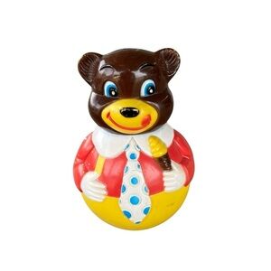 VTG Roly Poly Musical Chime Bear Toy The First Years Ice Cream 6” Patina Charm